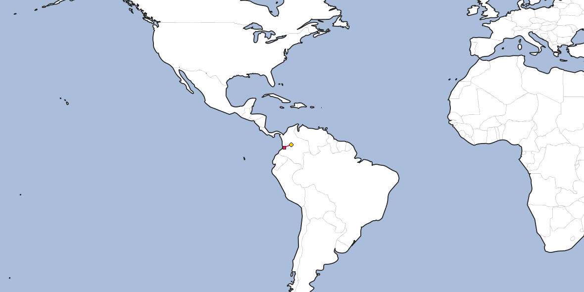 Map – Shortest path between Cali and Bogota