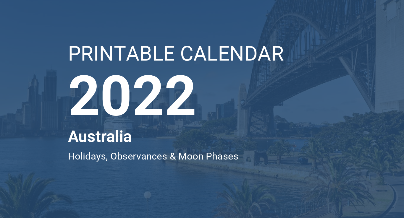 printable calendar 2022 for australia pdf