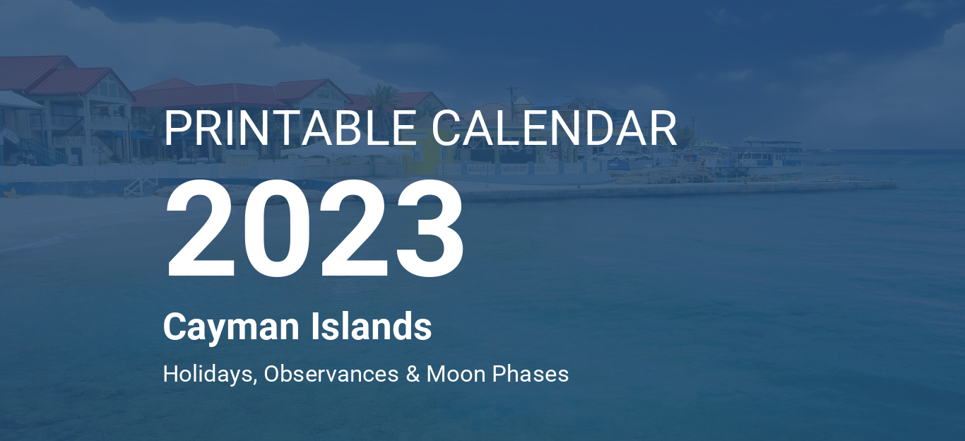 Printable Calendar 2023 for Cayman Islands (PDF)