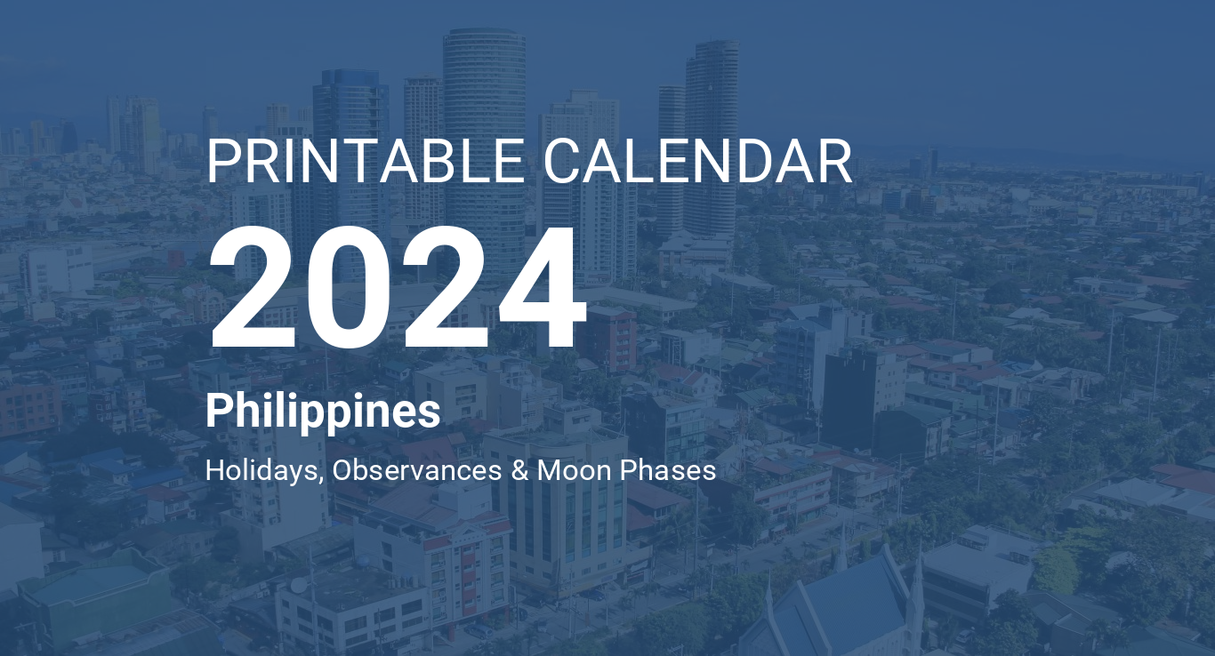 Printable Calendar 2024 for Philippines (PDF)