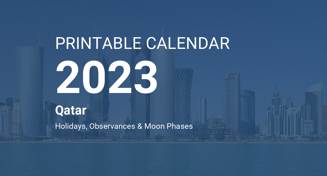 Printable Calendar 2023 for Qatar (PDF)