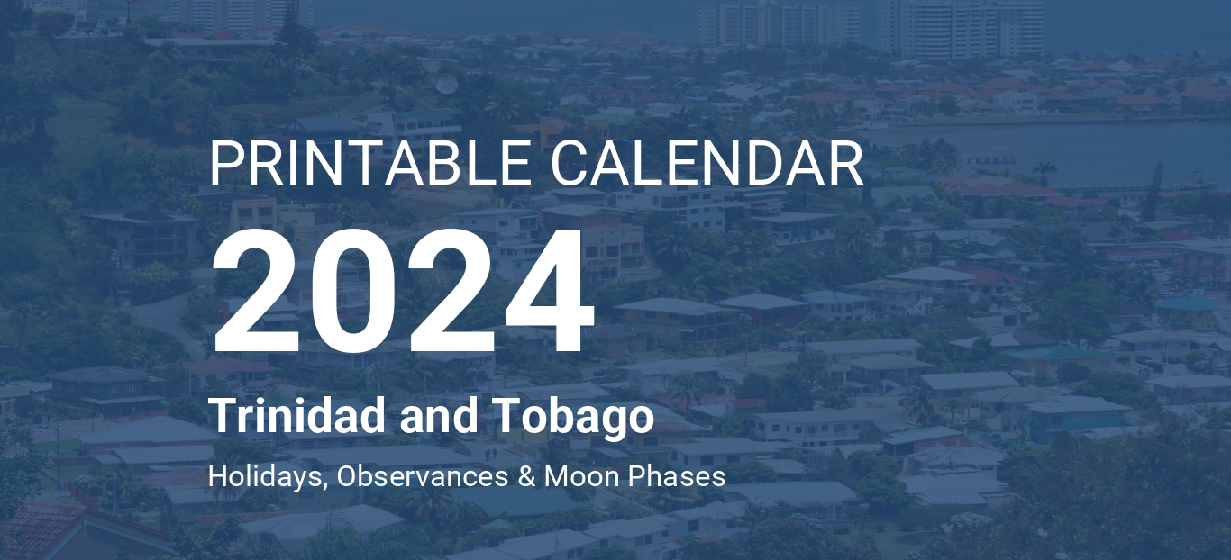 Printable Calendar 2024 for Trinidad and Tobago (PDF)