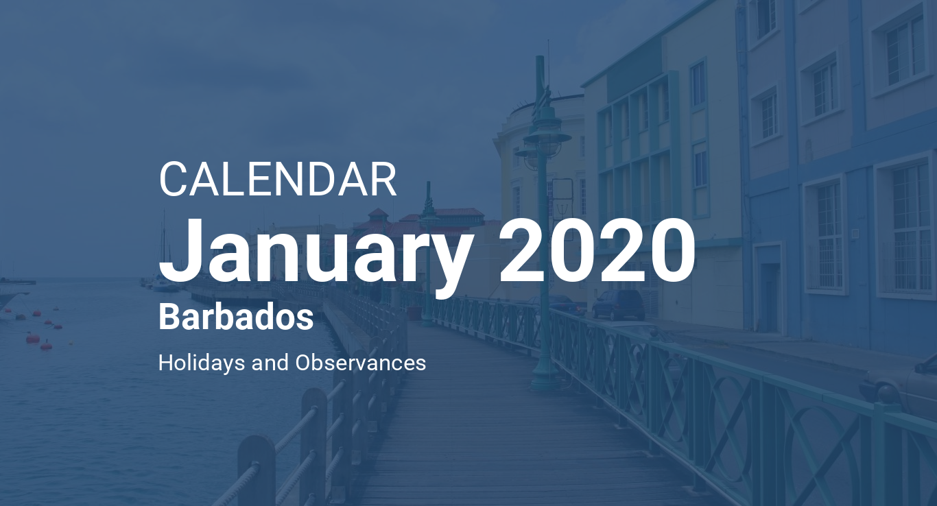 January 2020 Calendar – Barbados