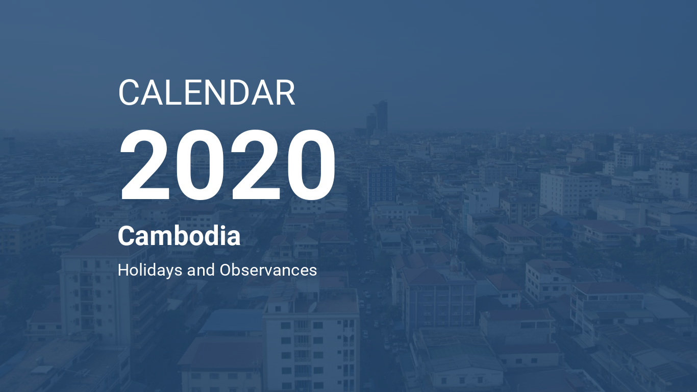 Year 2020 Calendar – Cambodia