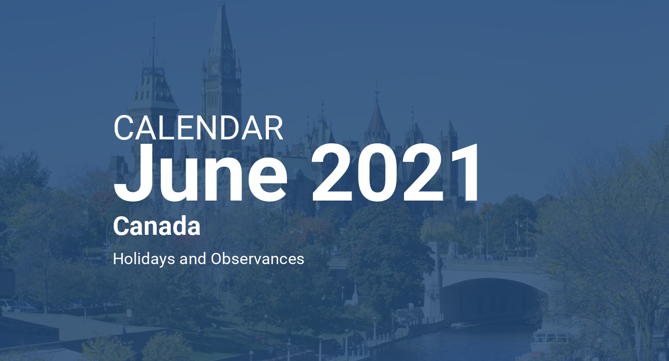June 2021 Calendar Canada