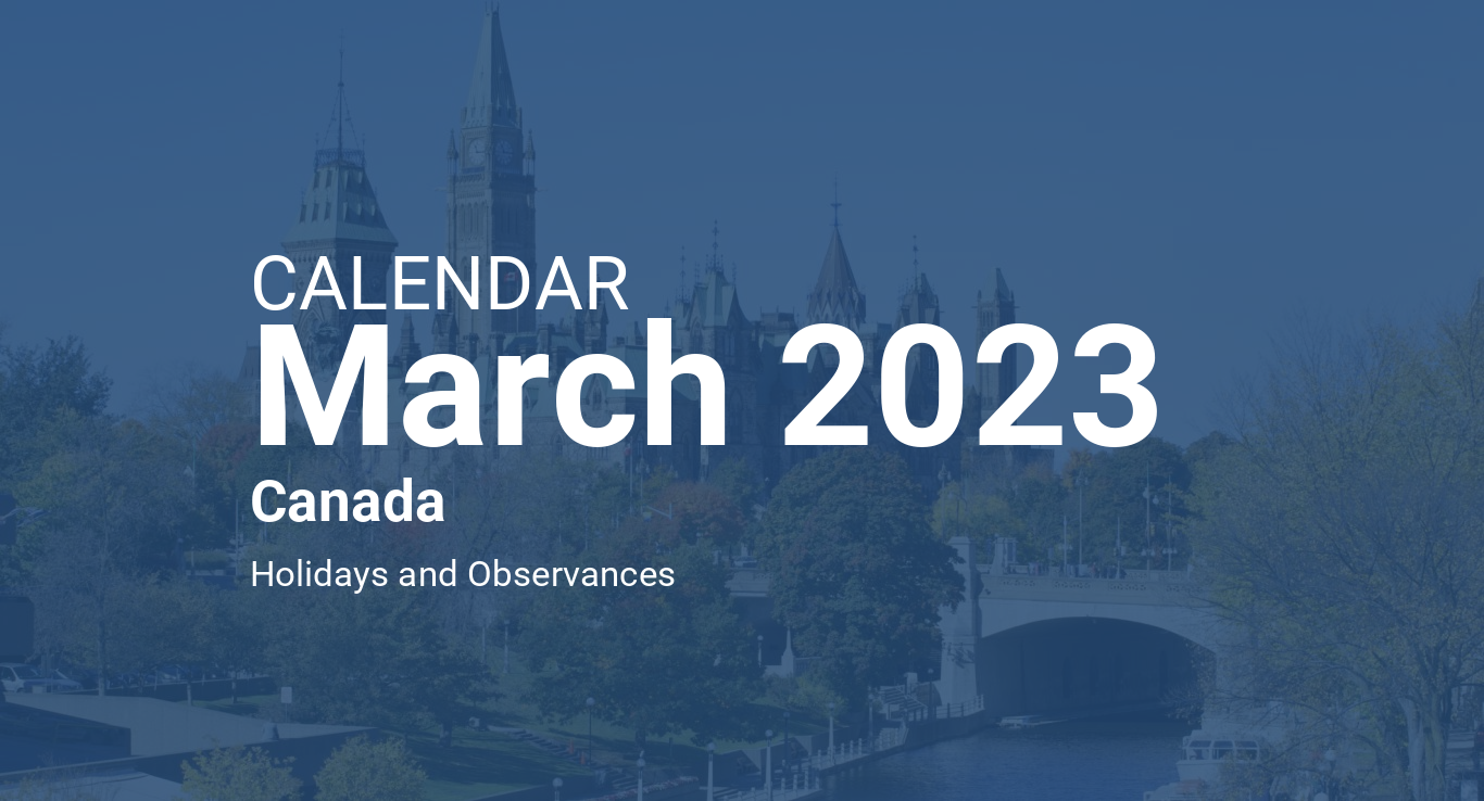 March 2023 Calendar Canada
