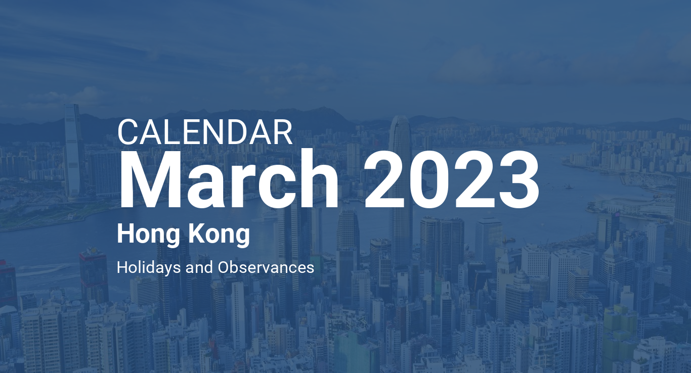 March 2023 Calendar – Hong Kong