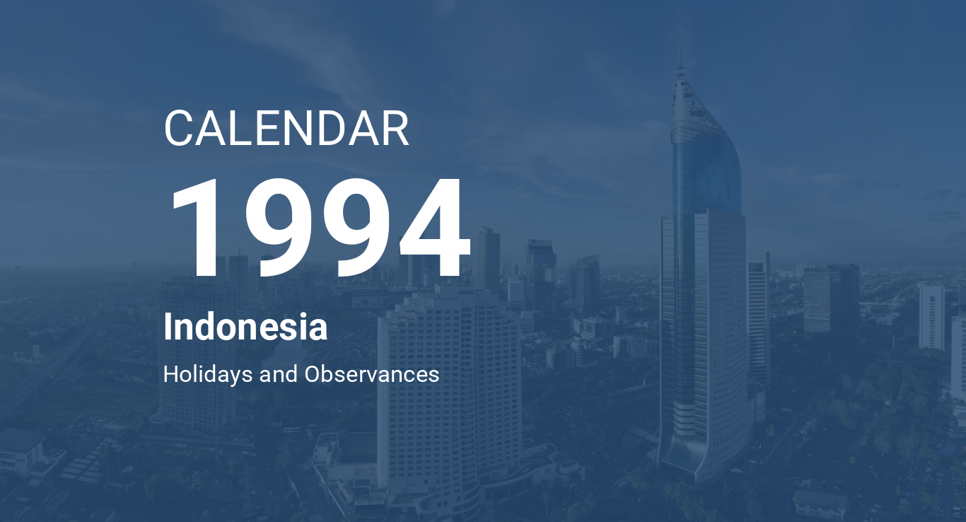 Year 1994 Calendar Indonesia