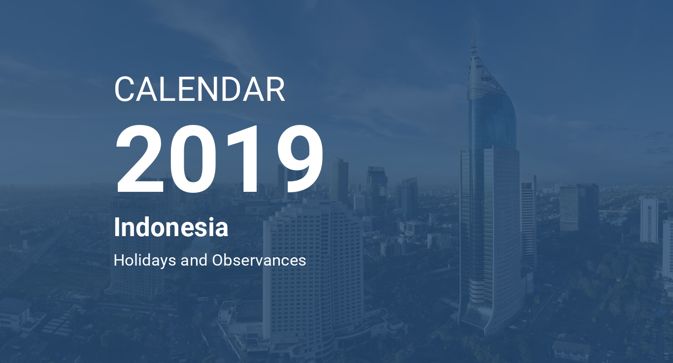 Year 2019 Calendar Indonesia