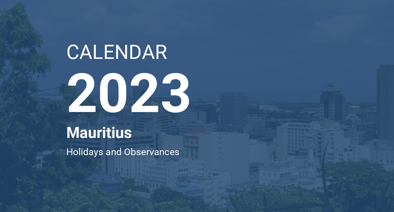 Year 2023 Calendar Mauritius