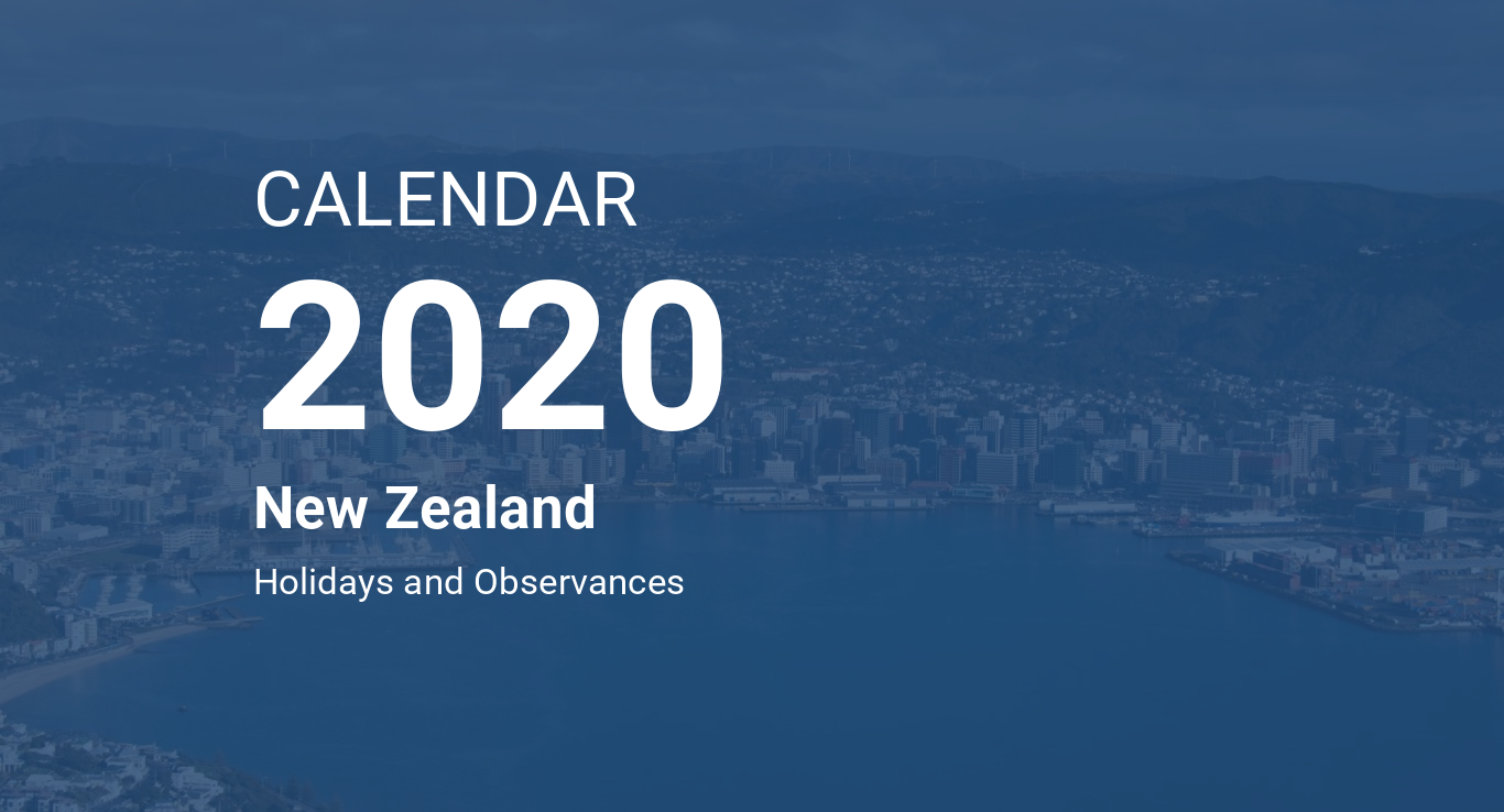Year 2020 Calendar – New Zealand