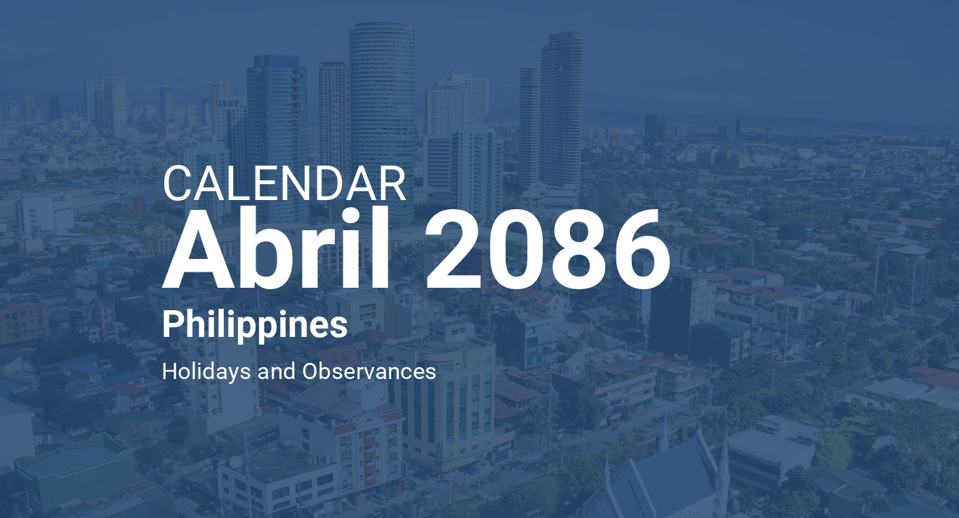 April 2086 Calendar Philippines