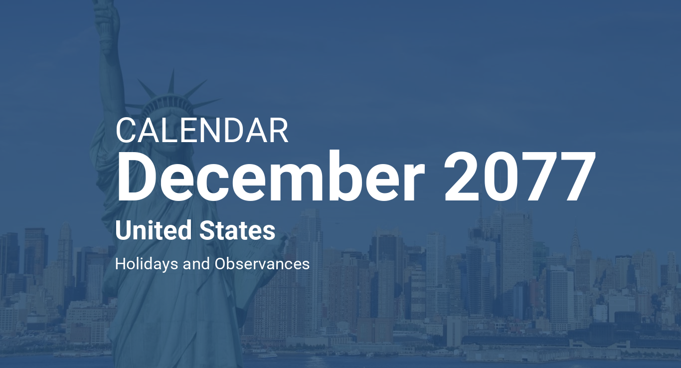 December 2077 Calendar United States