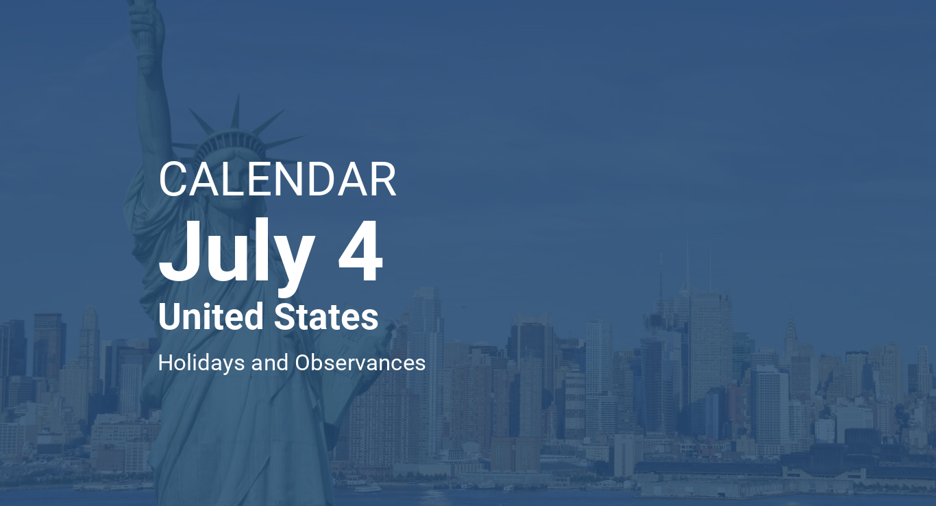 July 4 Calendar United States