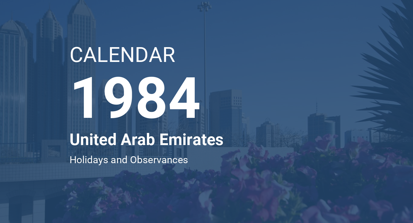 Year 1984 Calendar United Arab Emirates