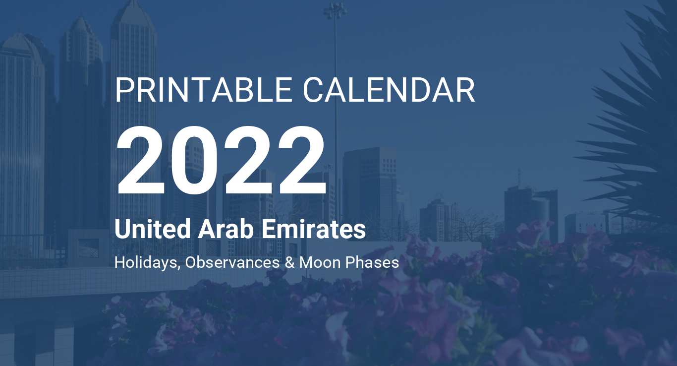 Printable Calendar 2022 For United Arab Emirates Pdf