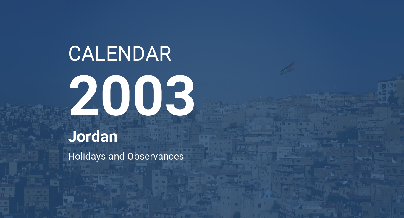 Year 2003 Calendar Jordan