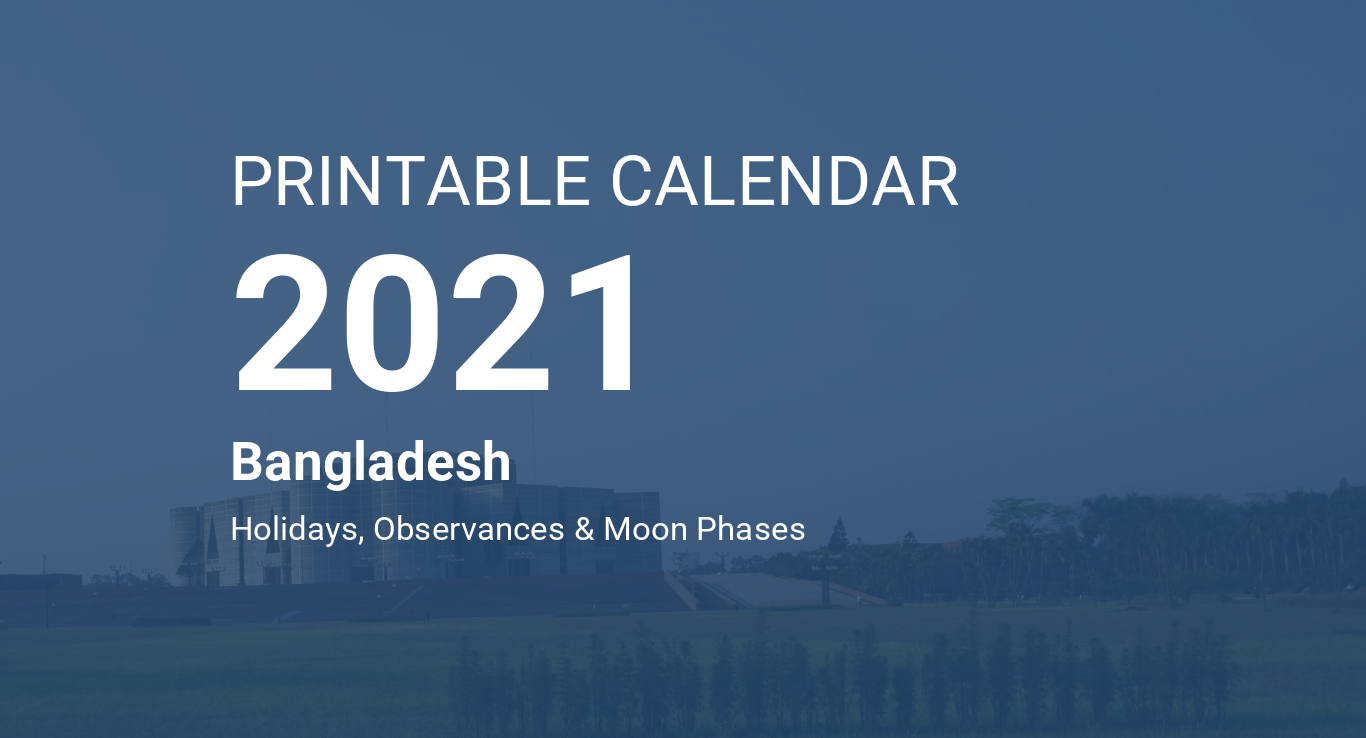 Printable Calendar 2021 for Bangladesh (PDF)