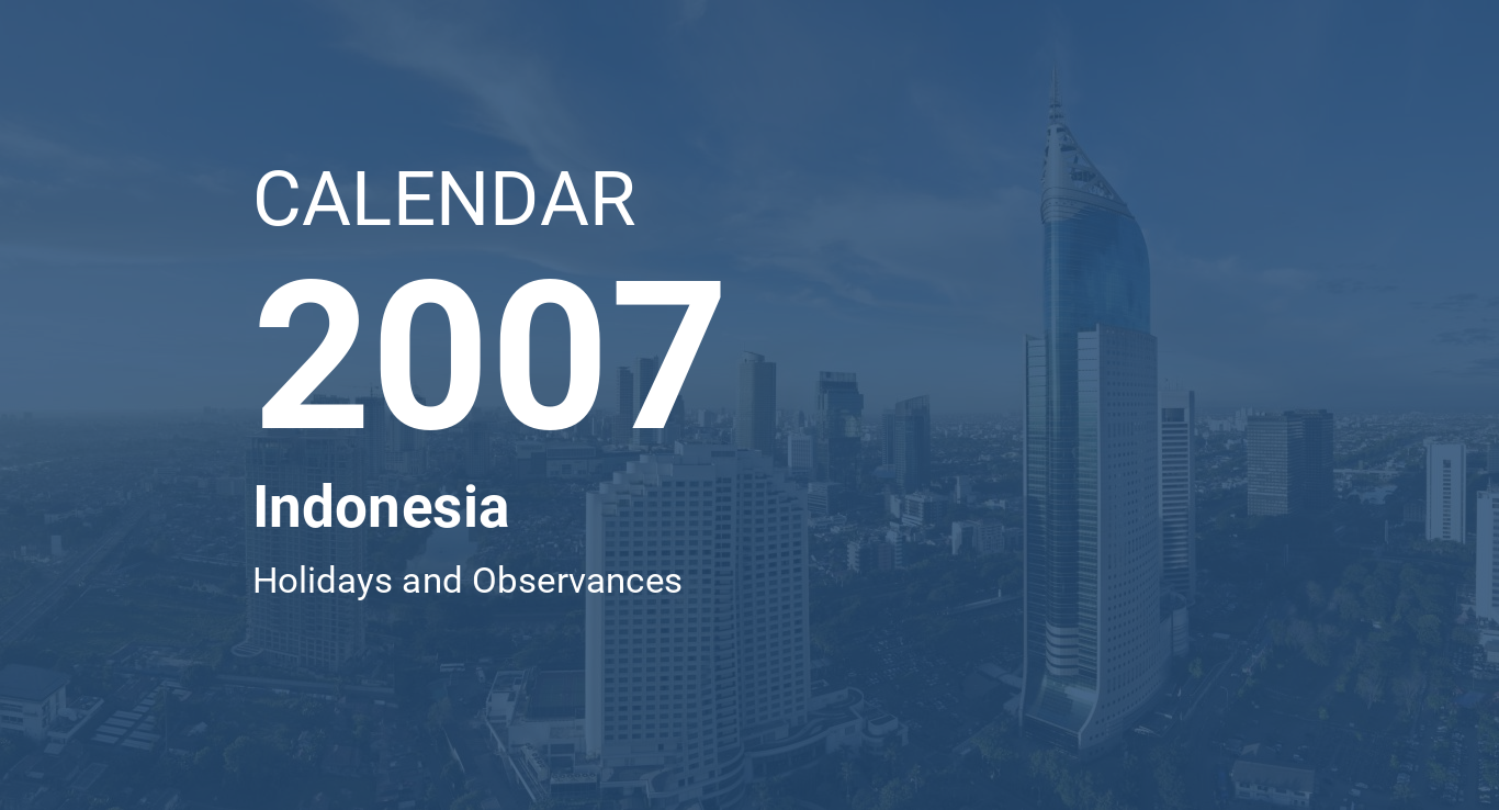 Year 2007 Calendar Indonesia