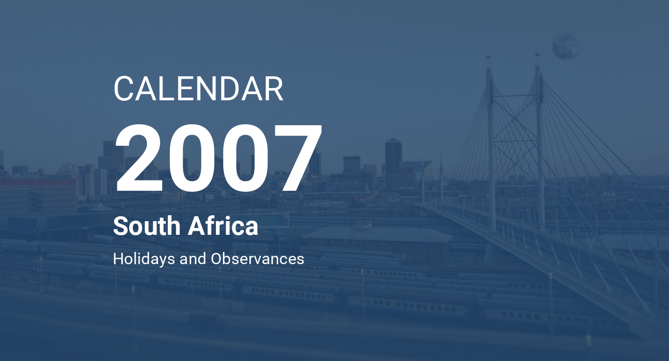 Year 2007 Calendar South Africa