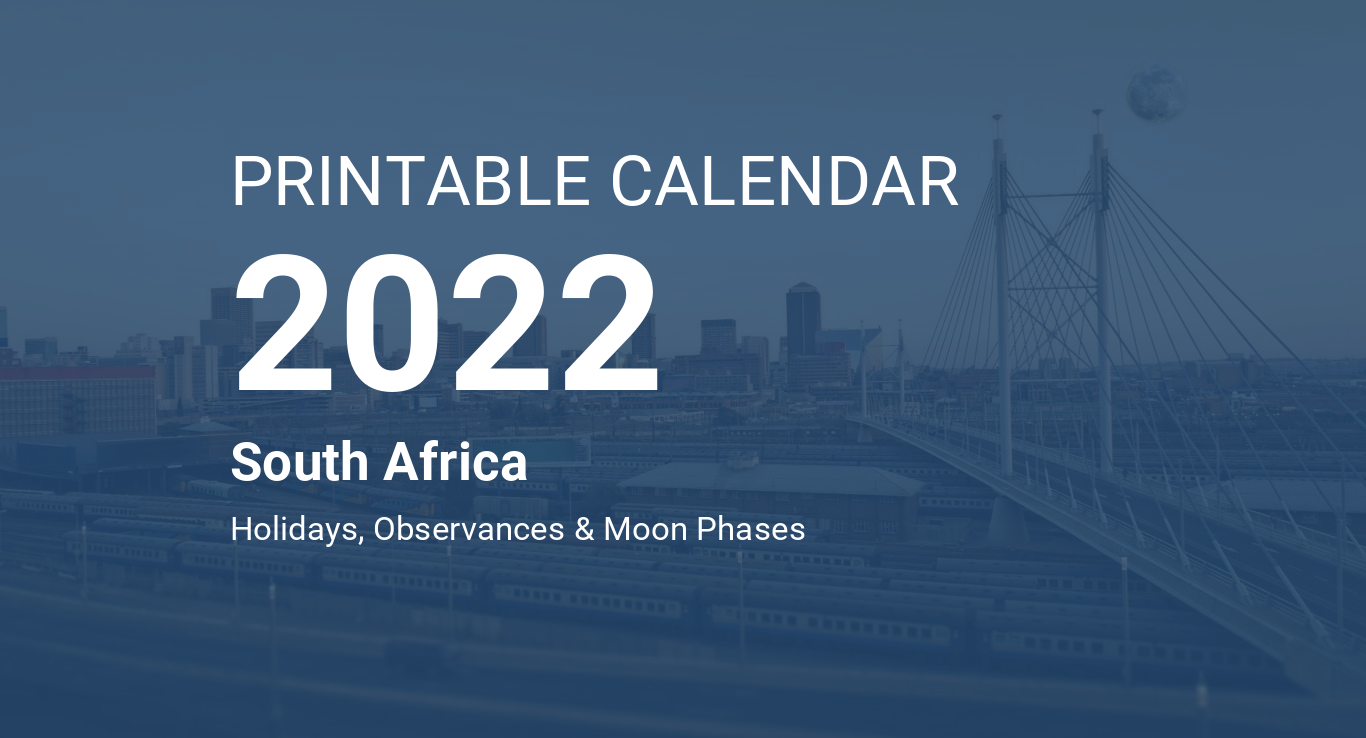 printable calendar 2022 for south africa pdf