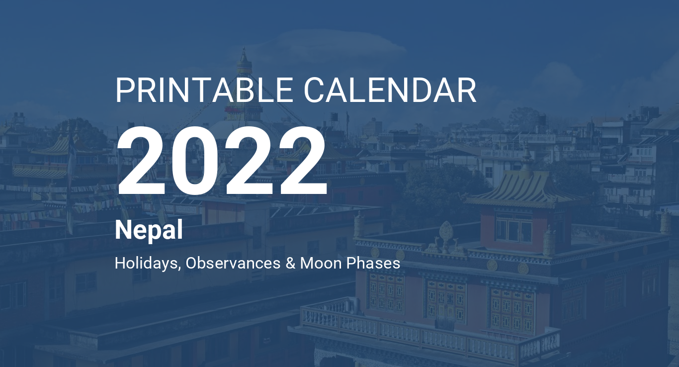Nepali Calendar 2022 Printable Calendar 2022 For Nepal (Pdf)