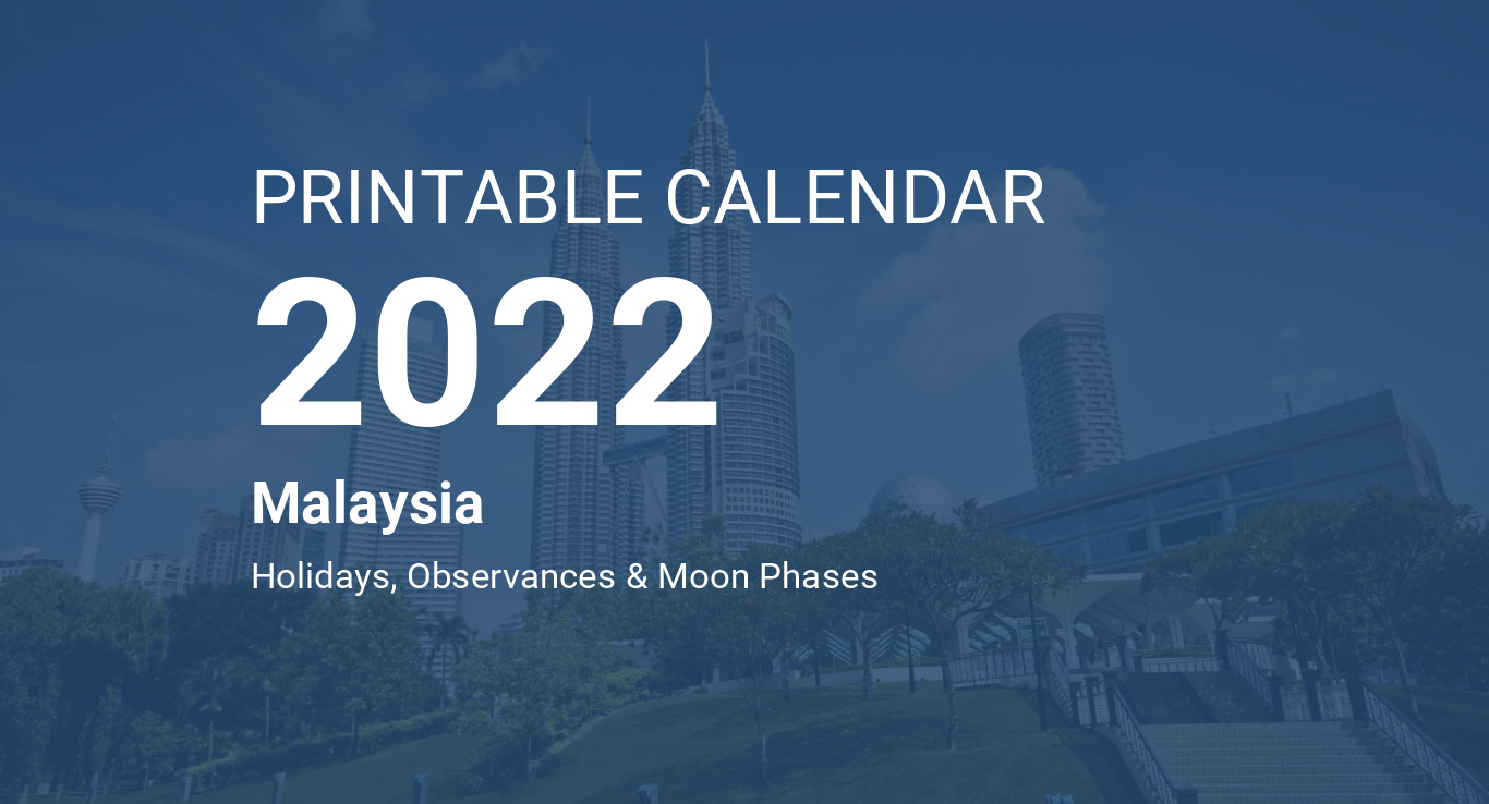 Printable Calendar 2022 For Malaysia Pdf