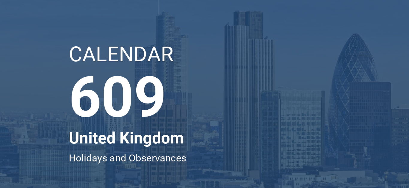 Year 609 Calendar United Kingdom