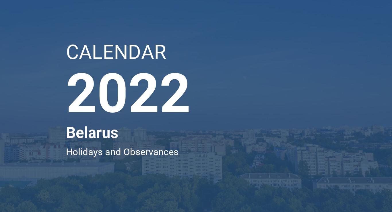 Year 2022 Calendar Belarus