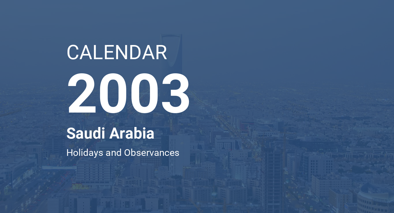 Year 2003 Calendar Saudi Arabia