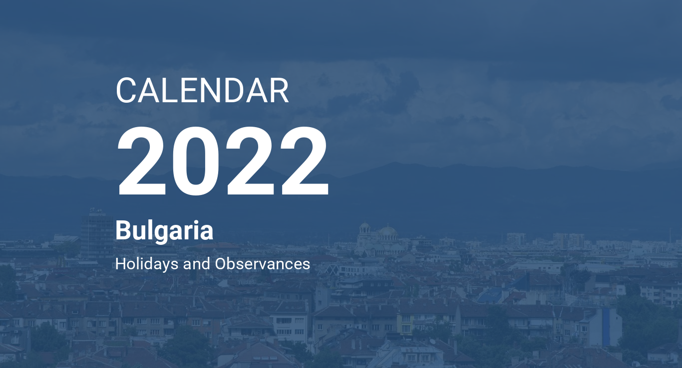 Year 2022 Calendar Bulgaria