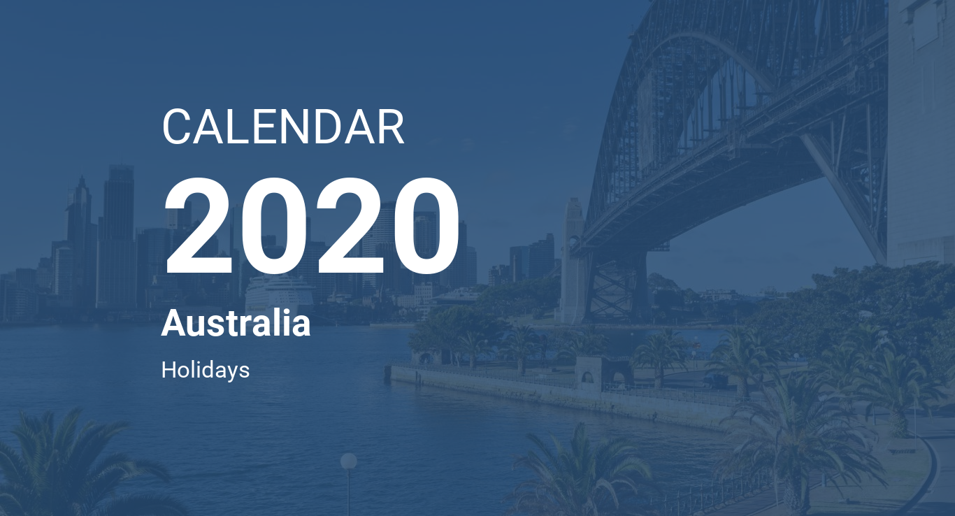 Year 2020 Calendar – Australia