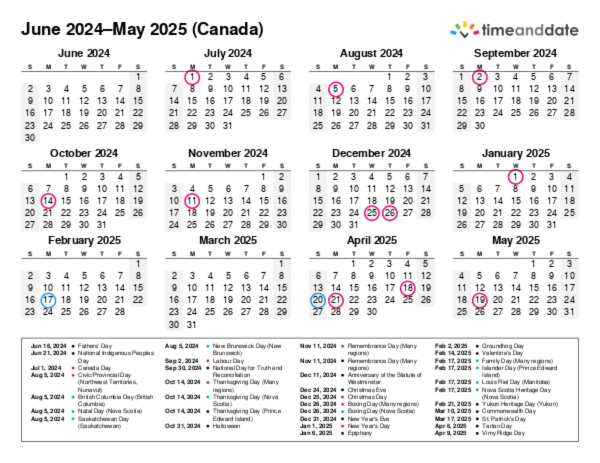 Printable Calendar 2024 For Canada Pdf