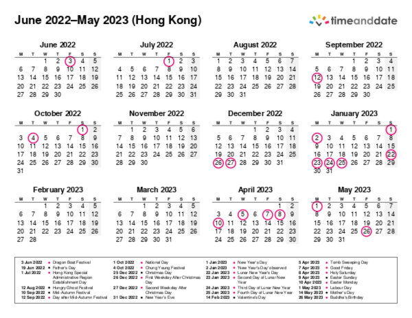 2022 Four Month Calendar With Hong Kong Holidays Free Printable
