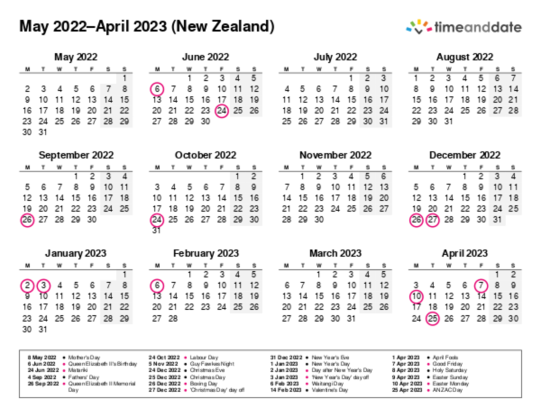New Zealand Calendars With Holidays 2022 Calendar Andorra With