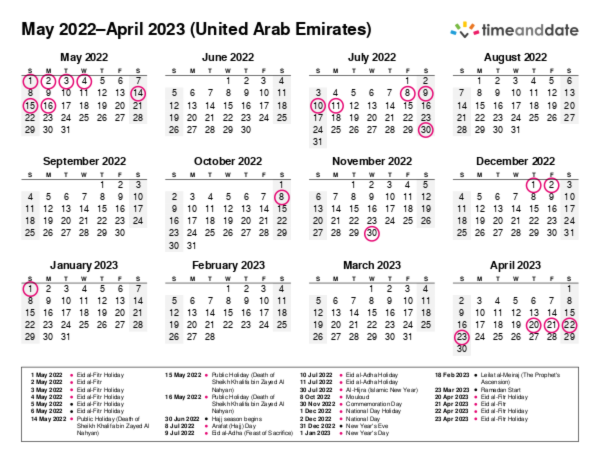 Uae Public Holidays 2022 Updated Calendar