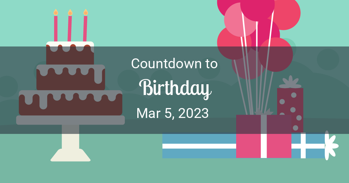 Birthday Countdown – Countdown to Mar 5, 2023