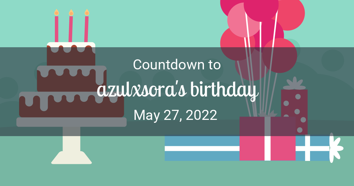 Birthday Countdown – Countdown to May 27, 2022
