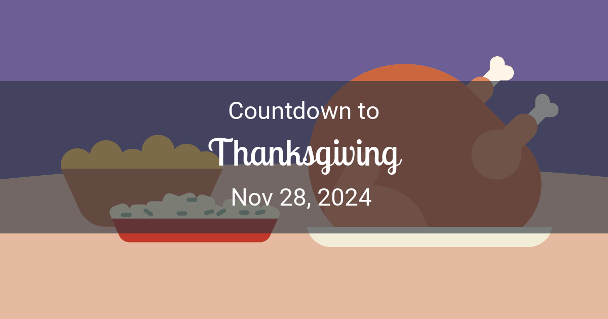 When is Thanksgiving Day 2024 - Countdown Timer Online - vClock