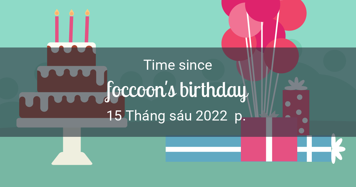 Birthday Countdown – Time since 15 Tháng sáu 2022  p. started