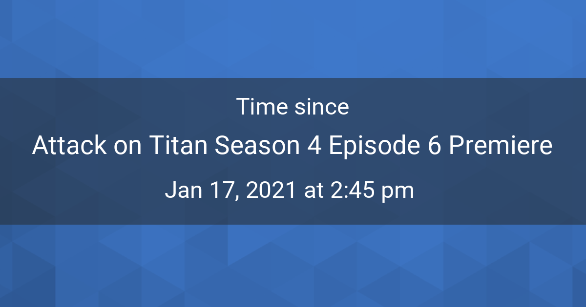 Time to start the countdown. Attack on Titan Final Season begins