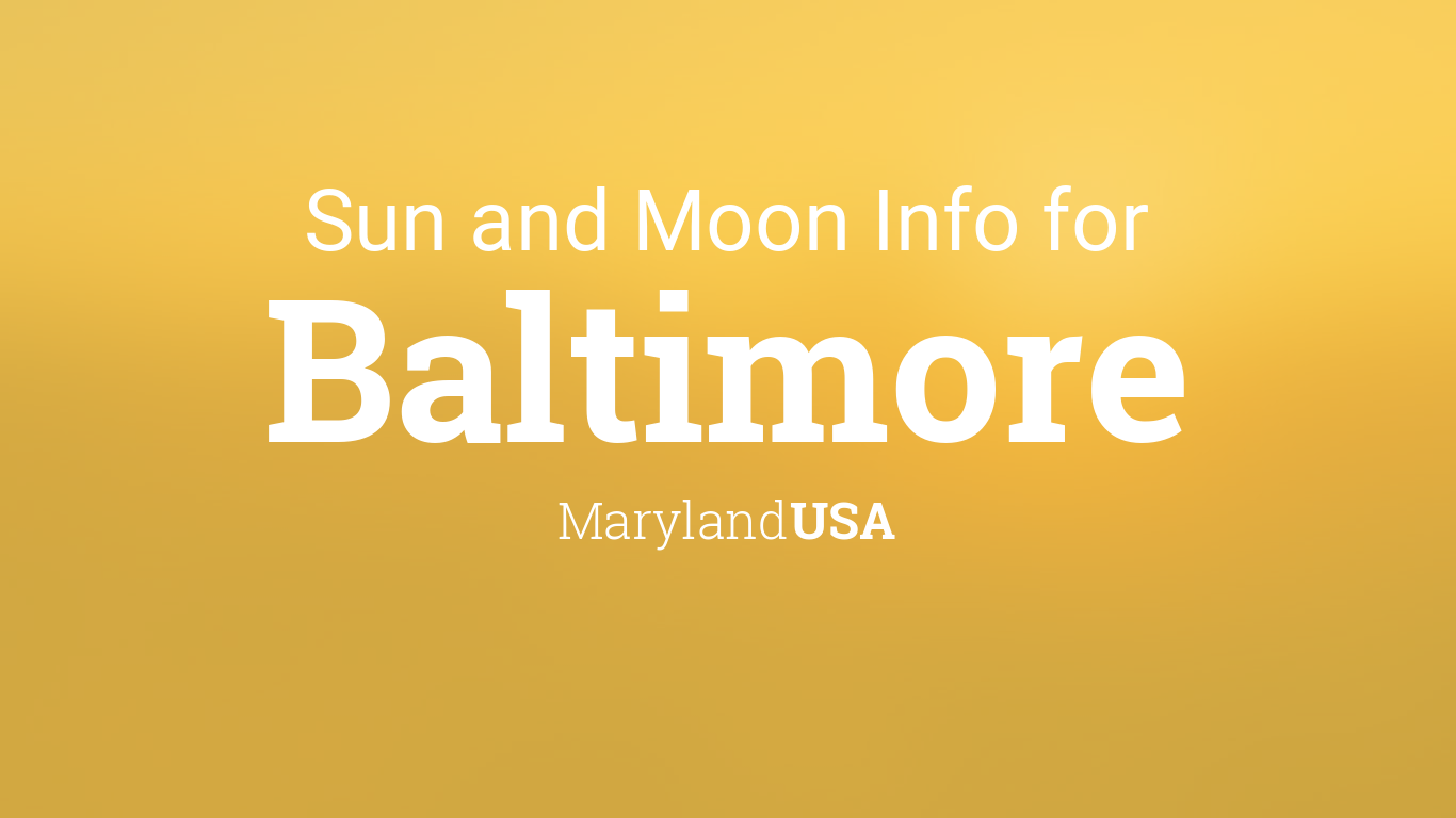 Sun & moon times today, Baltimore, Maryland, USA