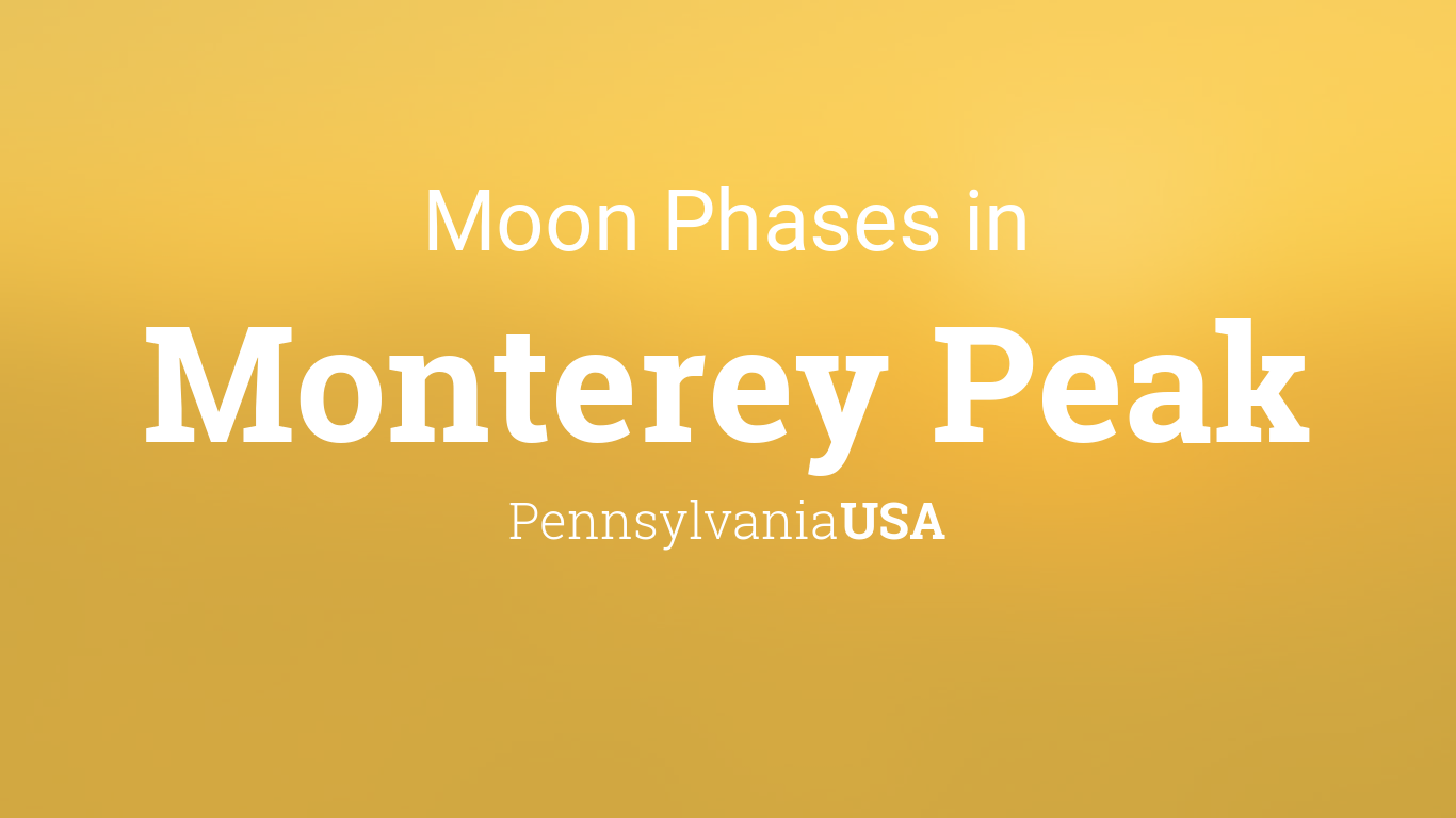 Moon Phases 2024 – Lunar Calendar for Monterey Peak, Pennsylvania, USA