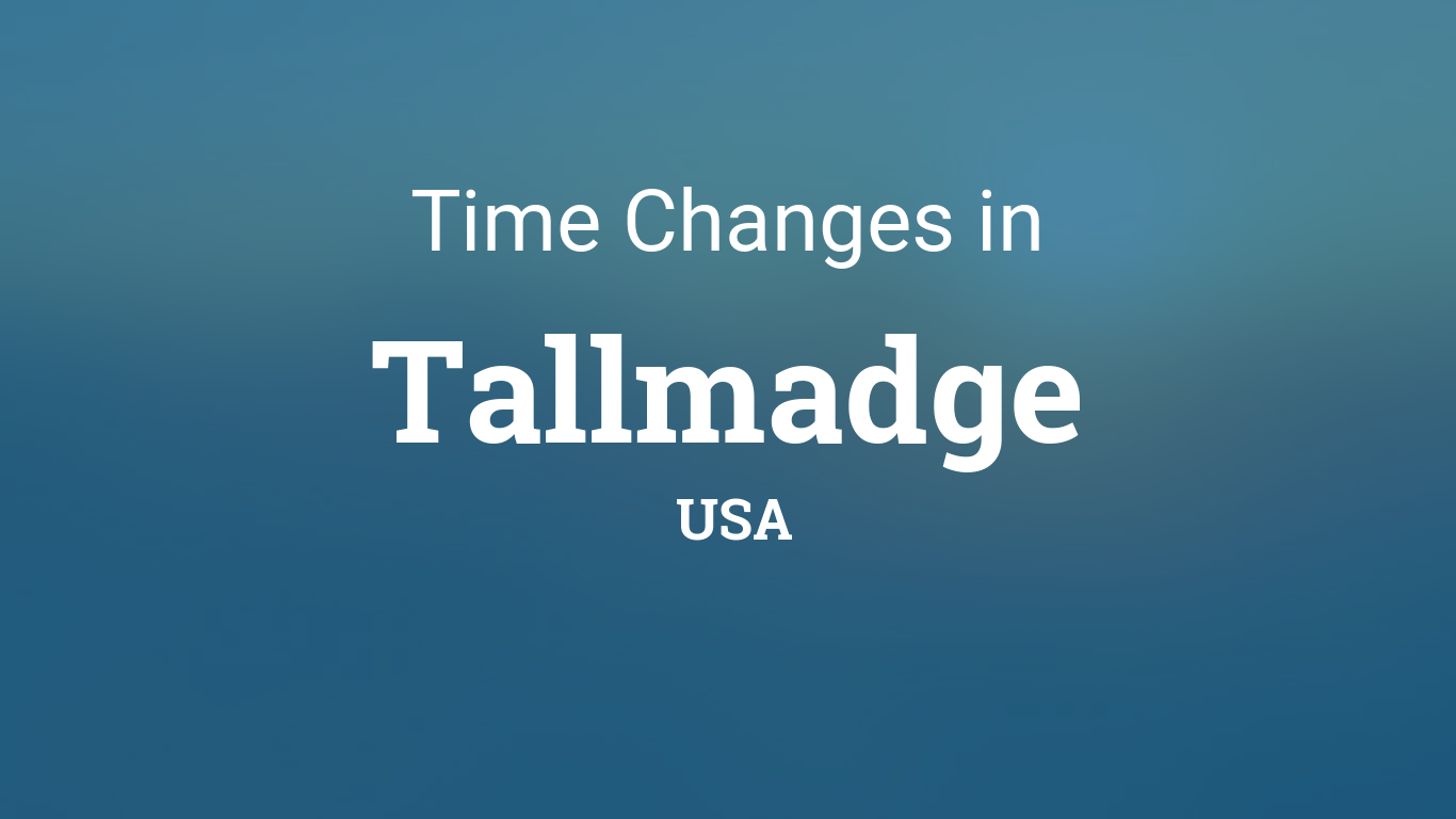 Daylight Saving Time Changes 2025 in Tallmadge, USA
