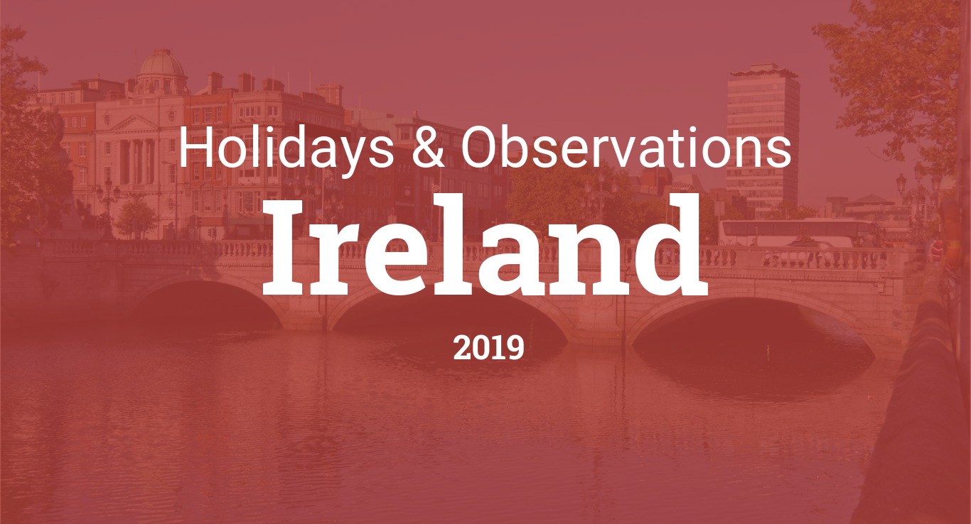Holidays and observances in Ireland in 2019
