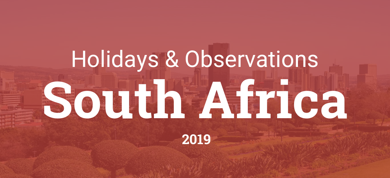 Holidays and observances in South Africa in 2019