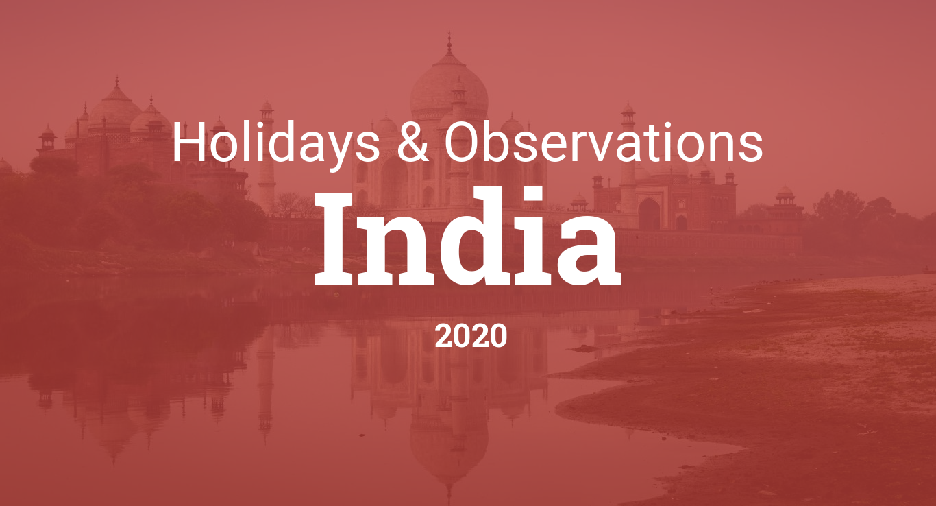 Holidays and Observances in India in 2020