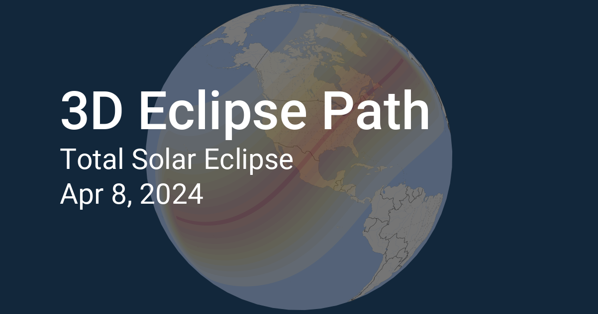 3D Eclipse Path: Solar Eclipse 2024, April 8
