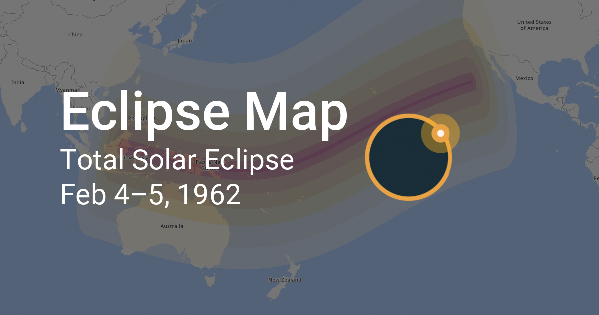 Total Solar Eclipse on February 4–5, 1962: Path Map and Times