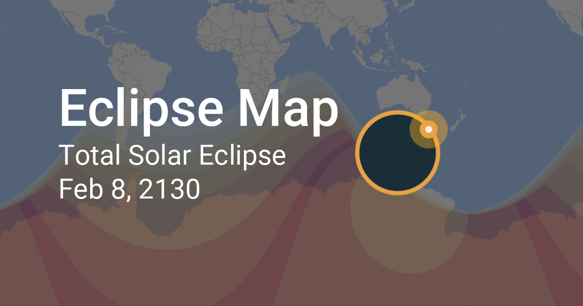 Eclipse Path of Total Solar Eclipse on February 8, 2130